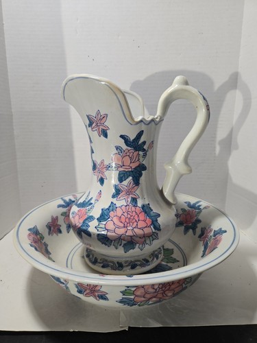 Vintage porcelain floral water - porcelain,